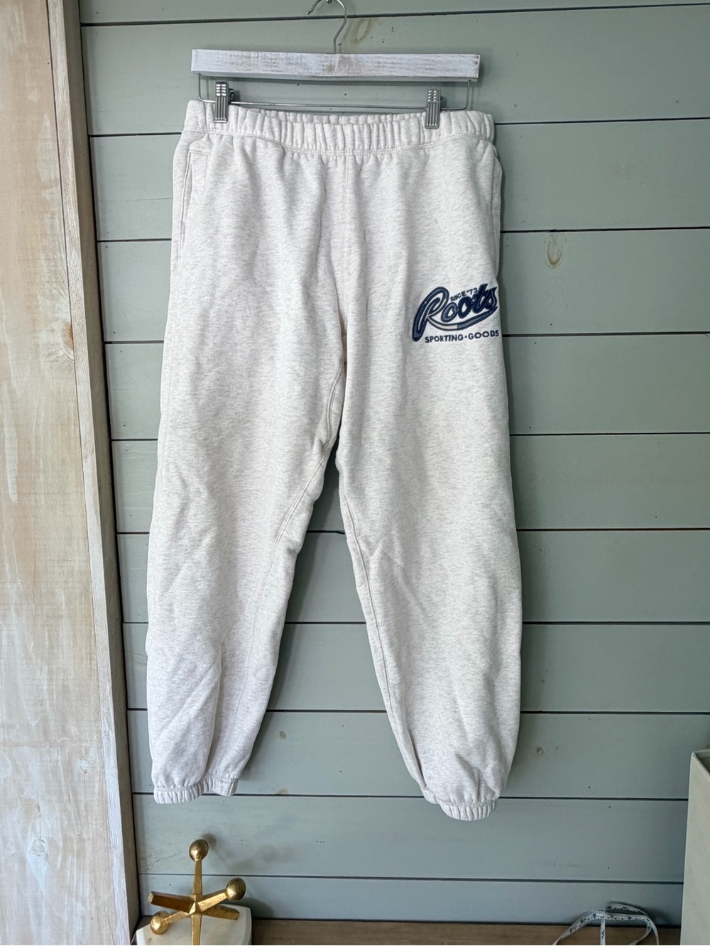 Roots Sporting Goods Oatmeal Heather Logo Sweatpants Joggers